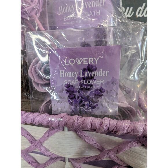 NEW 7 PC Lovery Honey Lavendar Bath Set - Picture 4 of 9